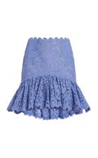 Moda Operandi Acler Broderie Embroidered Linen-cotton Mini Skirt