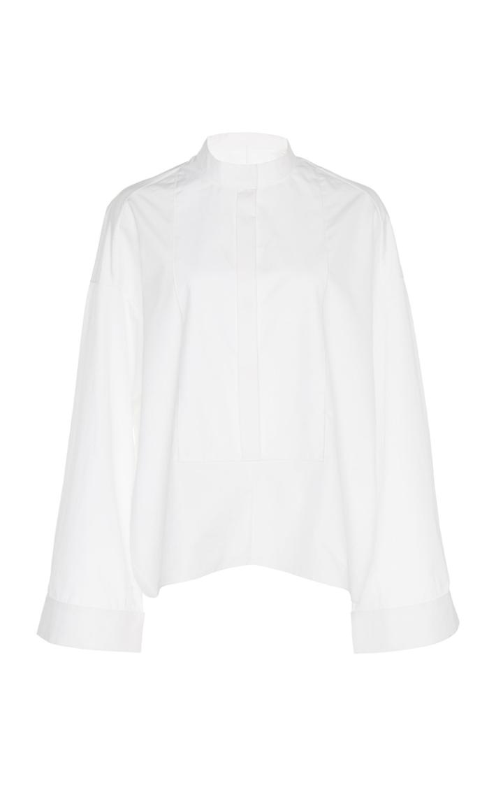 Maison Rabih Kayrouz Cotton Poplin Cape Sleeve Top