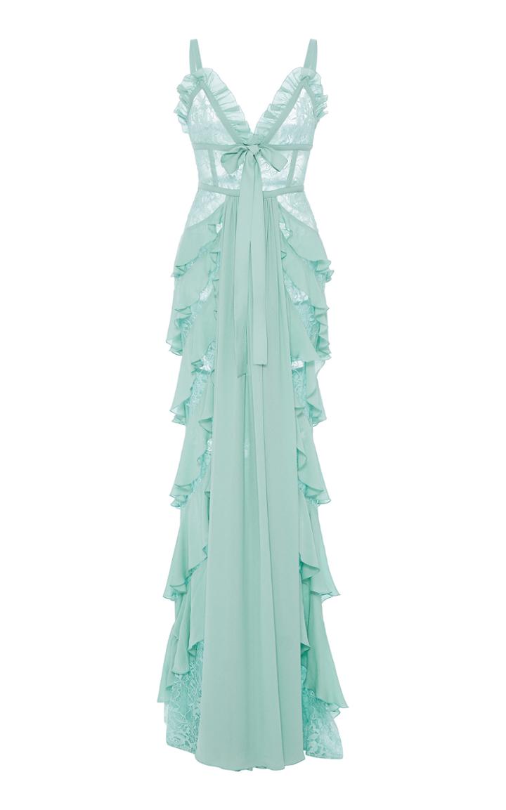 Elie Saab Tiered Lace Gown