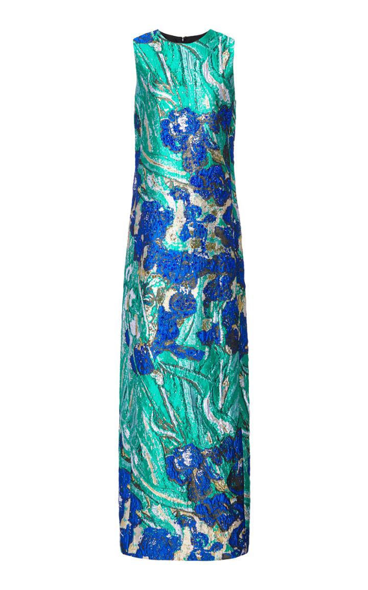 Moda Operandi Libertine Van Gogh's Irises Long Shift Dress With Crystals Size: Xs