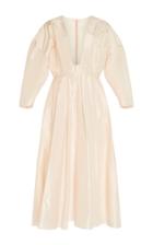 Tata Naka Square Shoulder Midi Dress