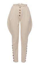 Moda Operandi Lena Hoschek Chevalier Button-detailed Cotton Riding Pants