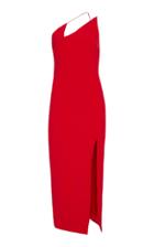 Christian Siriano Zig Zag Neckline Side Slit Dress
