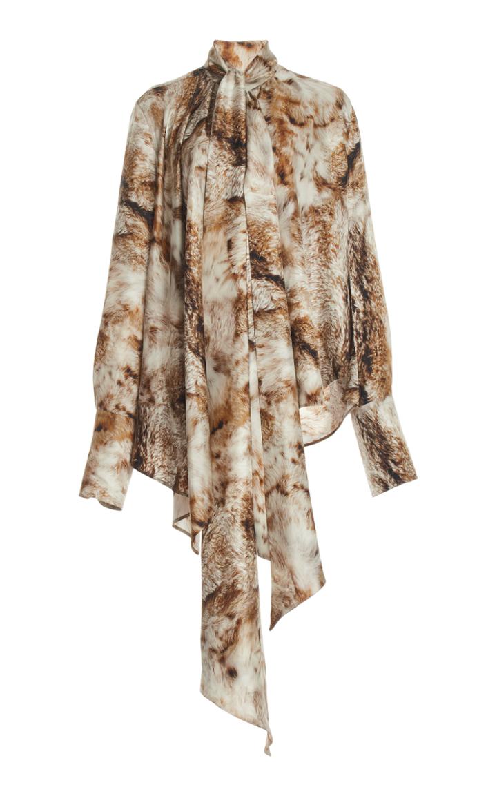 Moda Operandi Petar Petrov Clancy Printed Silk Twill Top