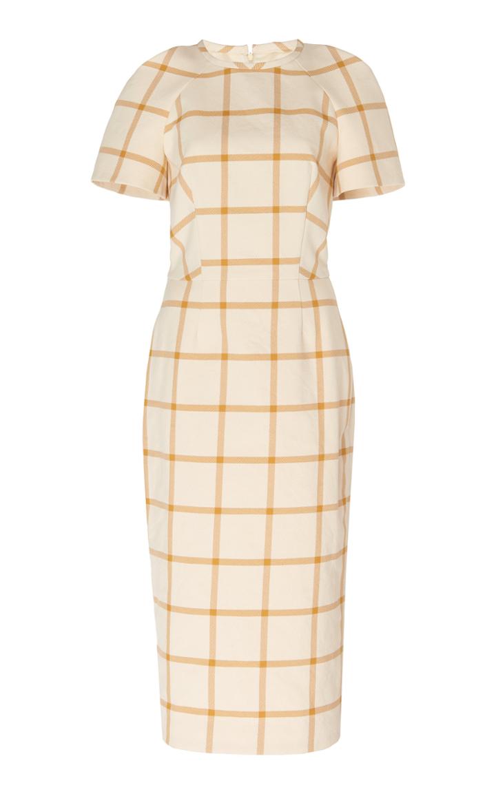 Martin Grant Checked Twill Midi Dress