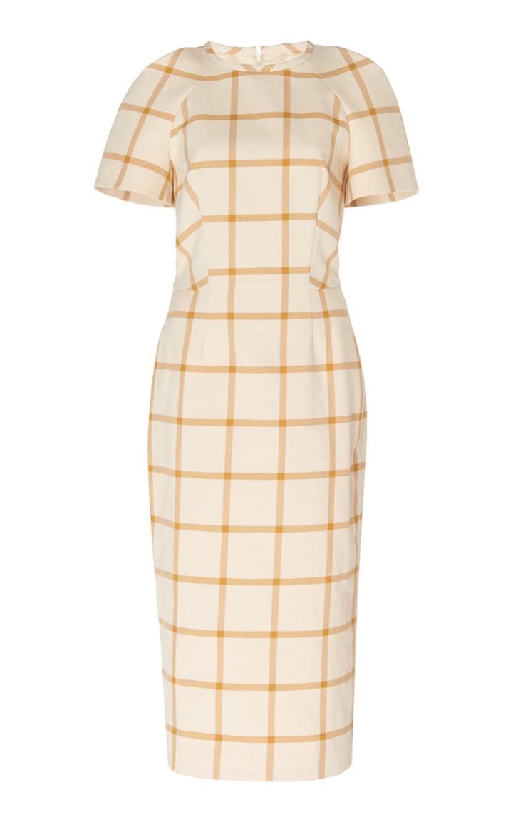 Martin Grant Checked Twill Midi Dress