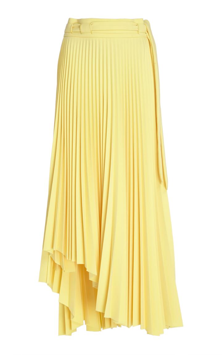 A.w.a.k.e. Pleated Asymmetric Midi Skirt