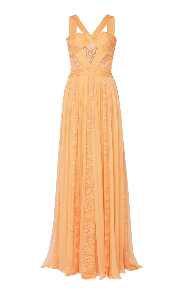 Moda Operandi Zuhair Murad Lace-detailed Organza Maxi Dress Size: 32