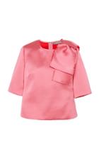 Lela Rose Bow-detailed Crepe Blouse Top