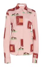 Victoria Beckham Printed Crepe Button-down Shirt