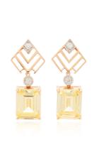 Melis Goral Luna Luce 14k Rose Gold Diamond And Topaz Earrings