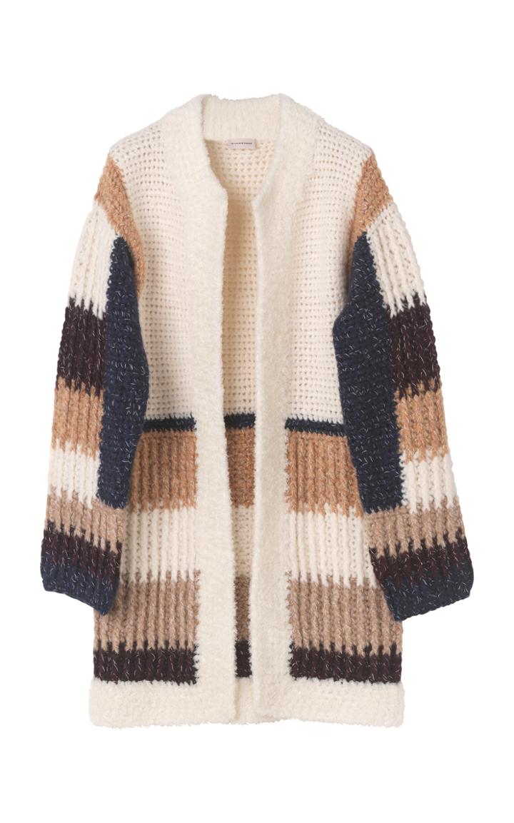 Moda Operandi By Malene Birger Atossa Color-block Knit Cardigan