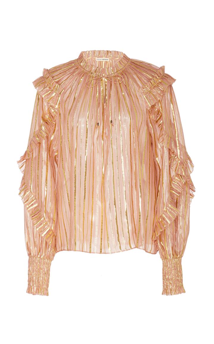 Ulla Johnson Lucinda Silk Tinsel Blouse