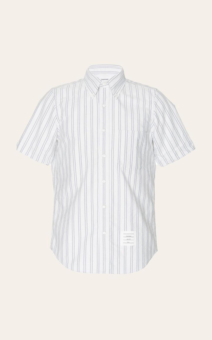 Thom Browne Striped Cotton Oxford Shirt Size: 1
