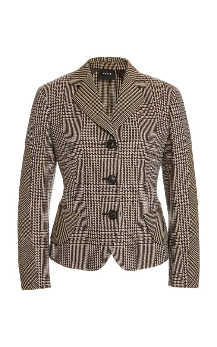 Moda Operandi Akris Lausanne Check Wool Blazer