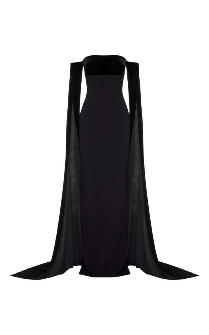 Alex Perry Harland Velvet-detailed Crepe Strapless Gown
