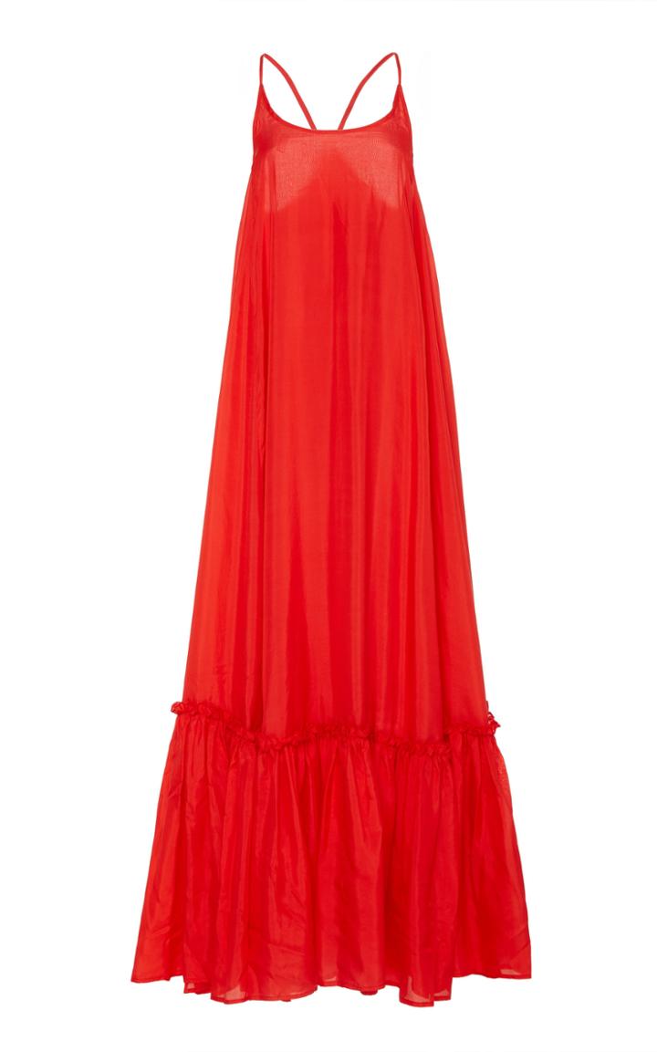 Bird & Knoll Karolina Silk Scoop Neck Maxi Dress