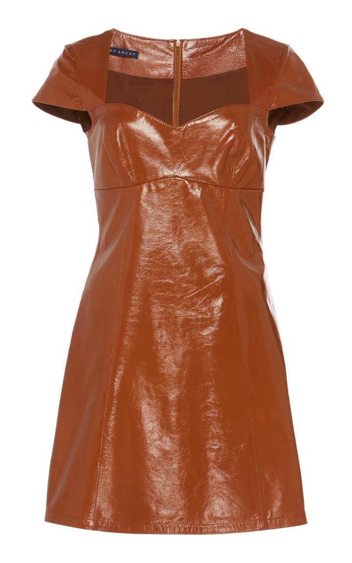 Zeynep Aray Patent Leather Mini Dress