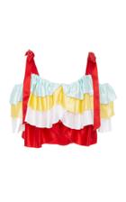 Rodarte Tiered Off-the-shoulder Silk Top