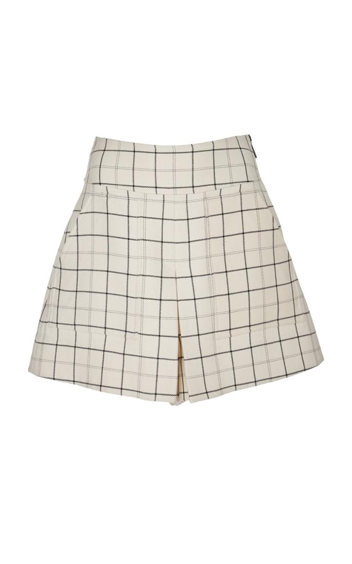 Tibi Checked Twill Skort