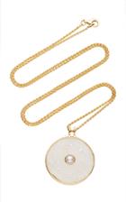 Noor Fares Inle Large Amulet Pendant In Yellow Gold With Carved Moonstone Pearl & Diamonds