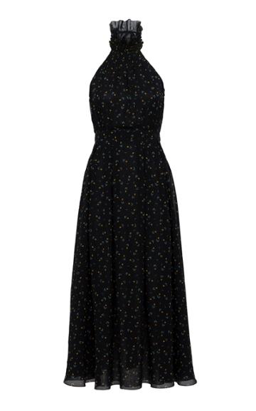 Ulyana Sergeenko Demi Couture Halter Floral Dress