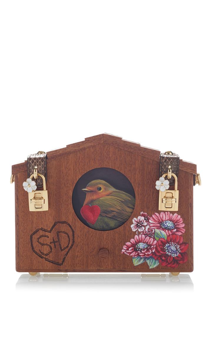 Dolce & Gabbana Embellished Wood Shoulder Bag