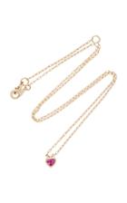 Jane Taylor 14k Gold Bezel Small Sapphire Heart Necklace