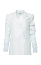 Mach & Mach Metallic Blazer Dress With Crystallized Sheer Sleeves