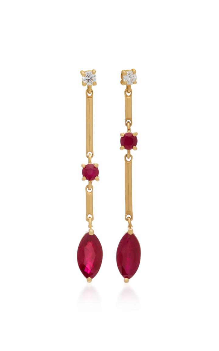 Yi Collection 18k Gold Ruby And Diamond Earrings