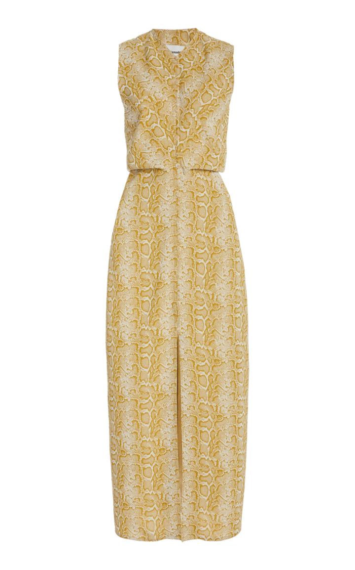 Moda Operandi Nanushka Issa Snake-effect Crepe Dress