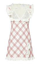 Moda Operandi Giambattista Valli Printed Ruffled Crepe Lace Mini Dress Size: 40