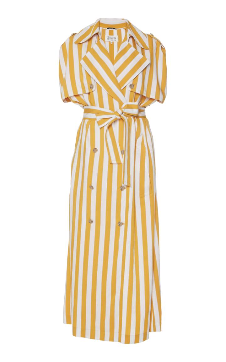 Maison Margiela Striped Sleeveless Trench Dress