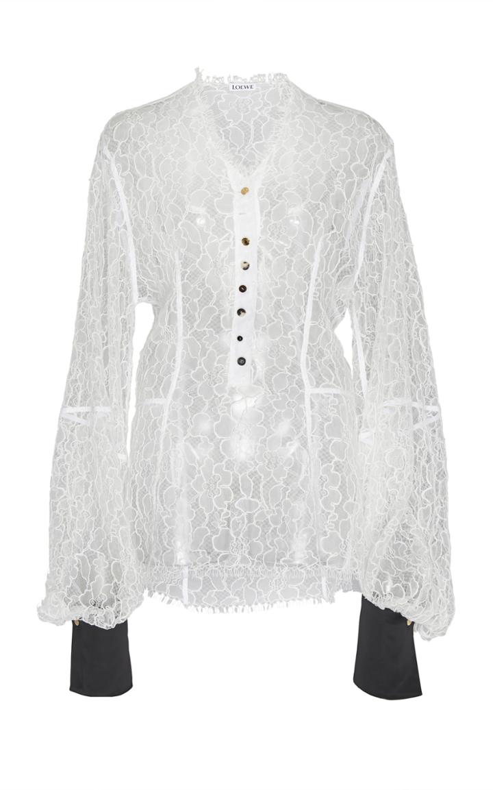 Loewe Balloon Sleeve Lace Blouse
