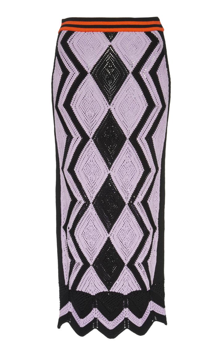 Versace Knit Scalloped Hem Skirt