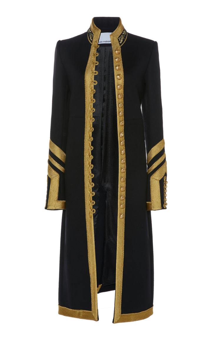 Paco Rabanne Wool-blend Embroidered Military Coat