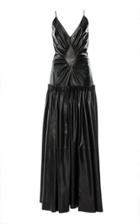 Moda Operandi Loewe Gathered Leather Maxi Dress Size: 36