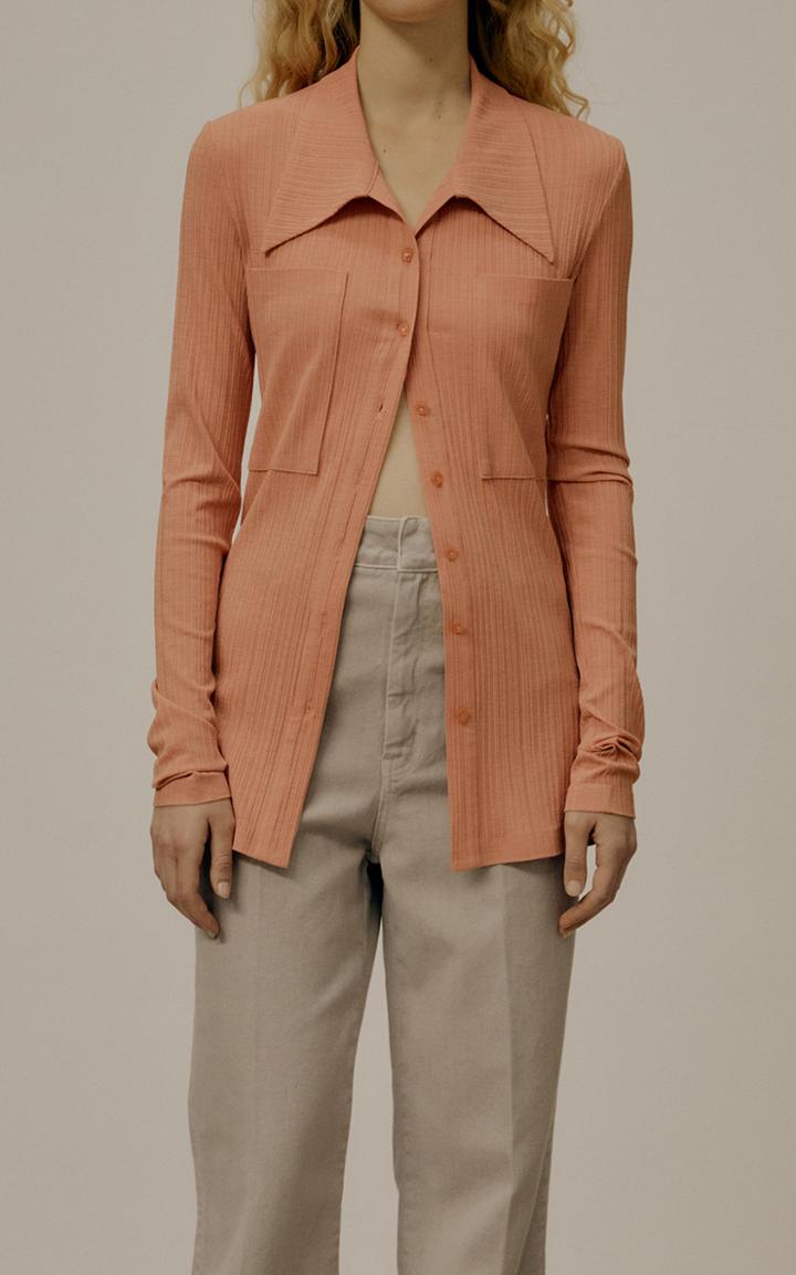 Moda Operandi Low Classic Button-front Textured Jersey Top