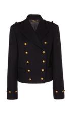 Alberta Ferretti Button-embellished Wool-blend Jacket