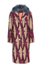 Versace Embroidered V-printed Twill Coat