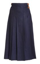 Moda Operandi Gabriela Hearst Harris Pleated Cashmere Denim Midi Skirt
