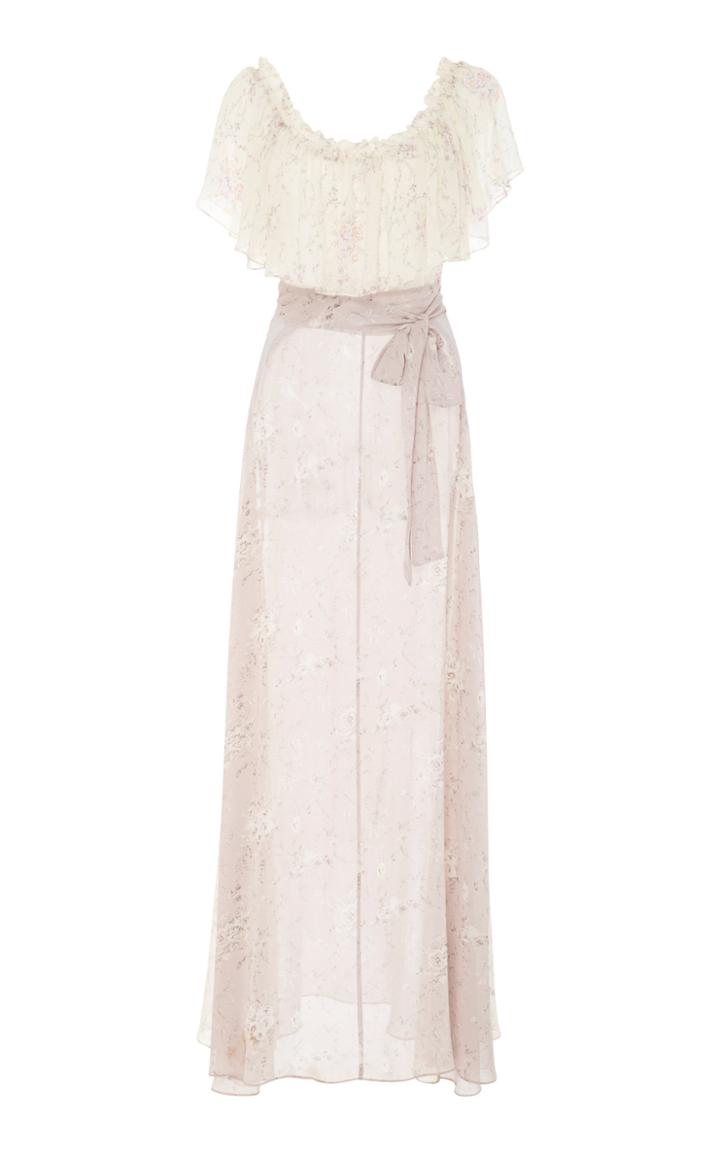Loveshackfancy Evelyn Flutter Sleeve Maxi Dress