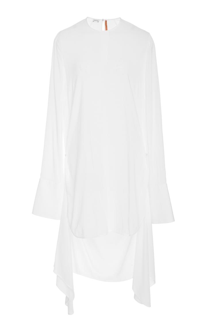 Summa Long Cuffed Sleeve Crewneck Top With Detachable Panel