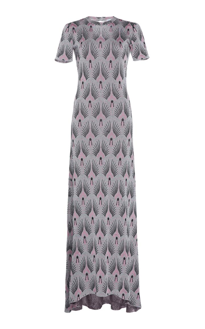 Paco Rabanne Printed Lurex Crewneck Dress