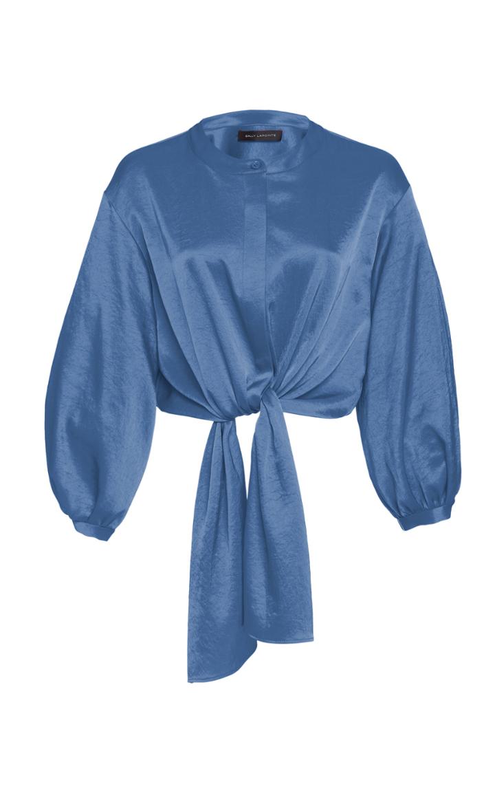 Sally Lapointe Tie-detailed Satin Blouse