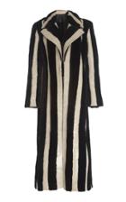 16arlington Liza Striped Long Shearling Coat