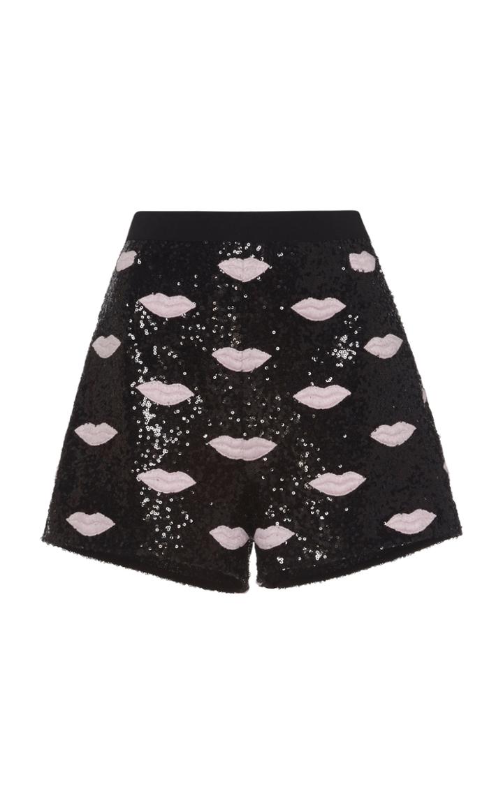 Giambattista Valli Sequin Lips Print Short