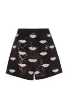Giambattista Valli Sequin Lips Print Short