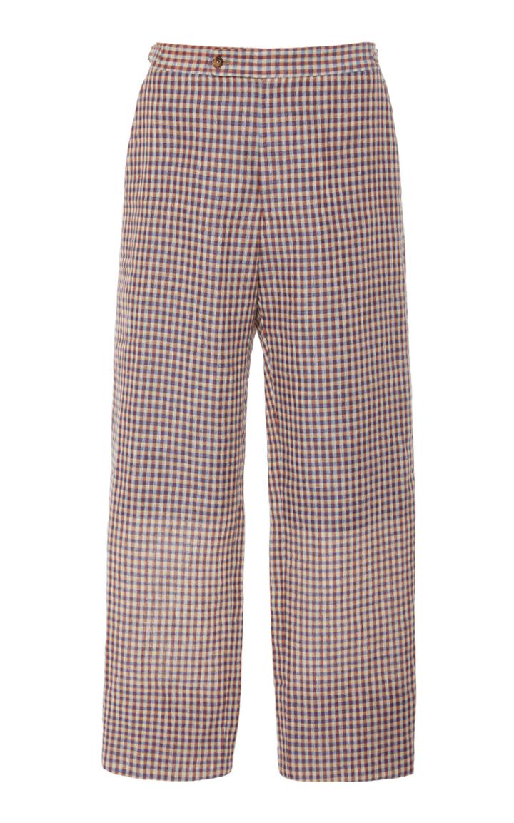 Bode Linen Check Suit Trouser