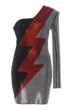 Balmain One Shoulder Lightning Dress